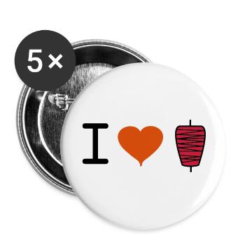 i_love_kebab - Buttons large 2.2''/56 mm (5-pack) - white - Front