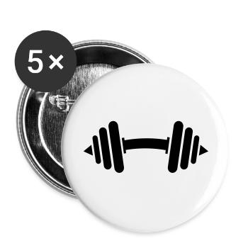 kurzhantel__f1 - Lot de 5 grands badges (56 mm) - blanc - Devant