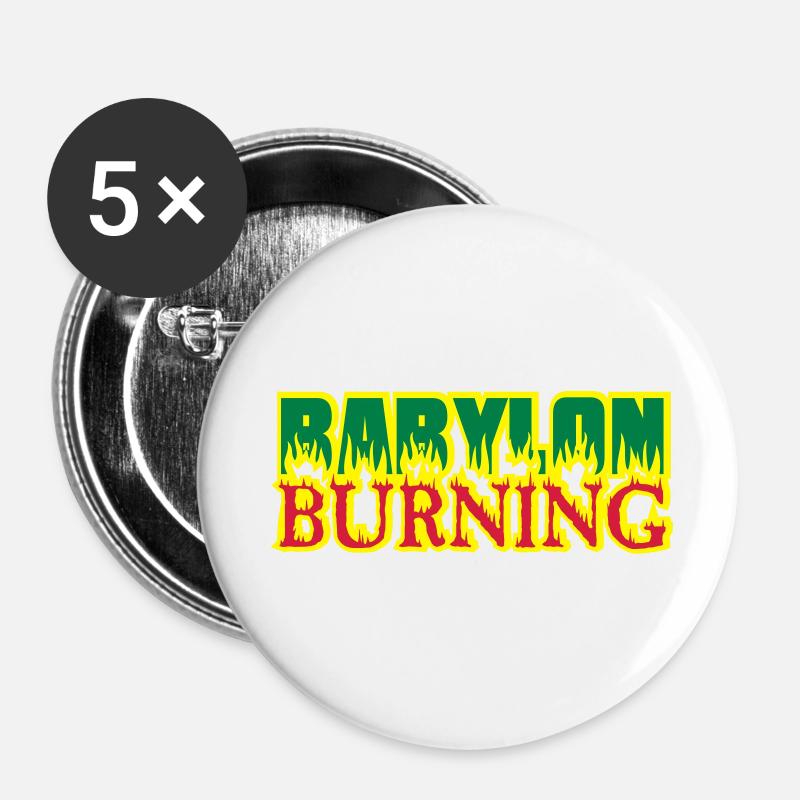 babylon burning 01 - Buttons large 2.2''/56 mm (5-pack) - white