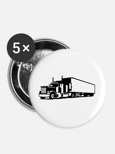 Truck - Buttons groß 56 mm (5er Pack) - Weiß