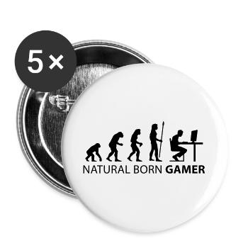 evolution natural born gamer - Buttons groß 56 mm (5er Pack) - Weiß - Vorne