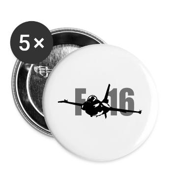 Kampfjet - Buttons groß 56 mm (5er Pack) - Weiß - Vorne
