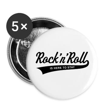 Rock 'n' Roll Is Here To Stay (Music) - Buttons large 2.2''/56 mm (5-pack) - white - Front