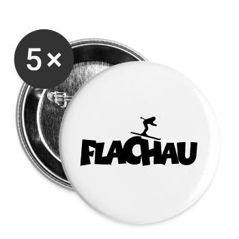 Flachau Ski Skifahren Wintersport - Buttons groß 56 mm (5er Pack) - Weiß - Vorne