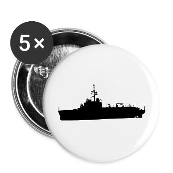 boat ship military helicopter door - Buttons large 2.2''/56 mm (5-pack) - white - Front