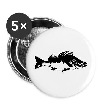 fish_barsch_gg1 - Buttons large 2.2''/56 mm (5-pack) - white - Front