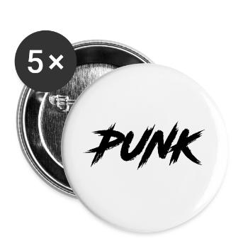 PUNK - Buttons large 2.2''/56 mm (5-pack) - white - Front