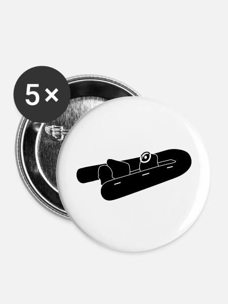Schlauchboot_g1 - Buttons groß 56 mm (5er Pack) - Weiß