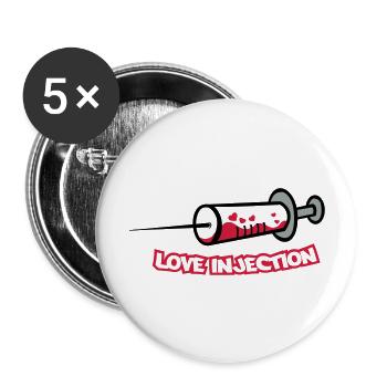 spritze_love_injection - Buttons groß 56 mm (5er Pack) - Weiß - Vorne