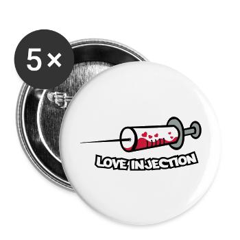 spritze_love_injection2 - Buttons groß 56 mm (5er Pack) - Weiß - Vorne