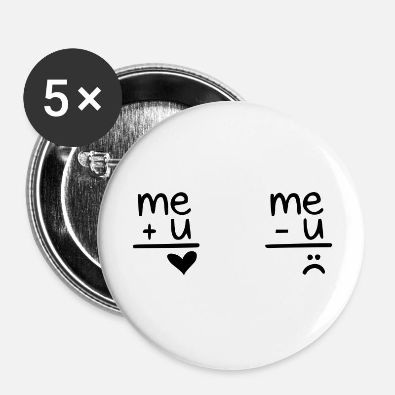 liebe - Buttons groß 56 mm (5er Pack) - Weiß