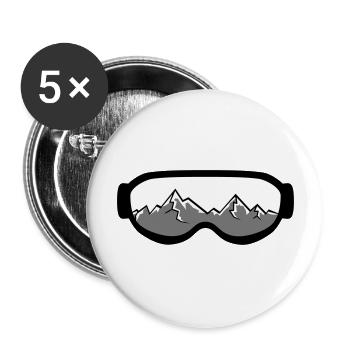 mountains driving snowboard ski winter glasses snow sc - Buttons large 2.2''/56 mm (5-pack) - white - Front