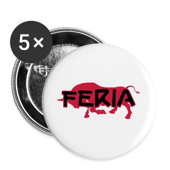 Feria - Lot de 5 grands badges (56 mm) - blanc - Devant