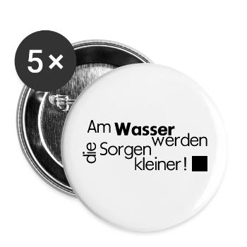 wasser - Buttons groß 56 mm (5er Pack) - Weiß - Vorne