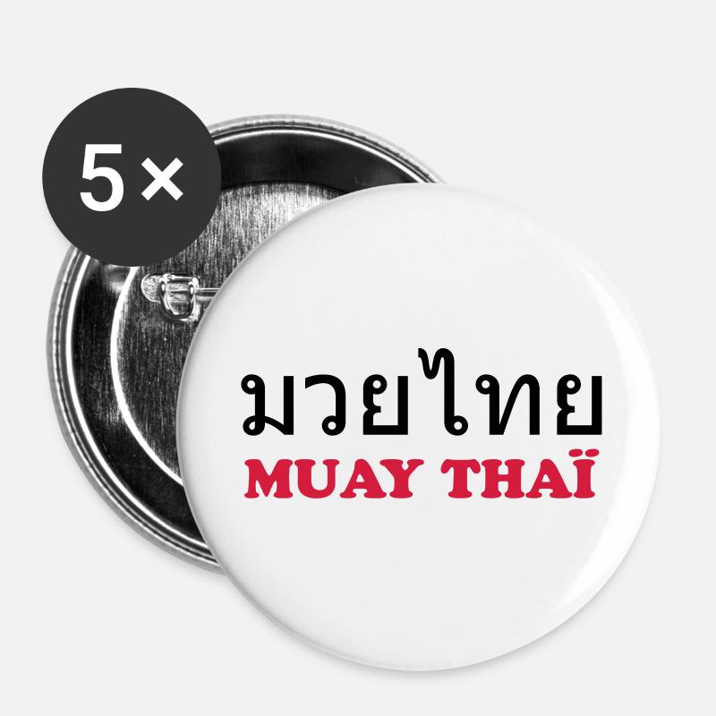Muay Thai - Buttons large 2.2''/56 mm (5-pack) - white