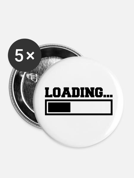 Loading - Buttons groß 56 mm (5er Pack) - Weiß