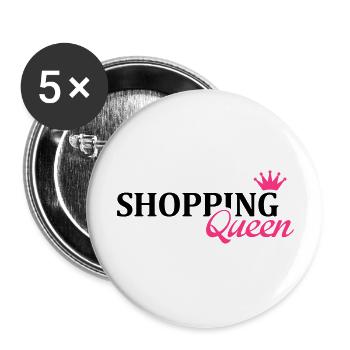 shopping_queen_1_f2 - Lot de 5 grands badges (56 mm) - blanc - Devant
