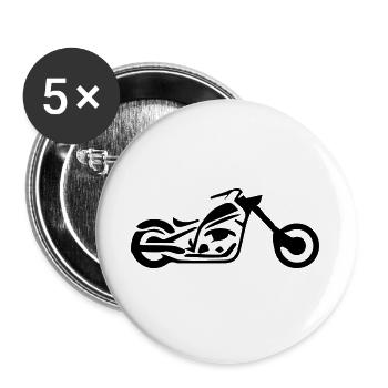 Motorcycle Chopper Cruiser Biker Mechanic Gift - Buttons large 2.2''/56 mm (5-pack) - white - Front