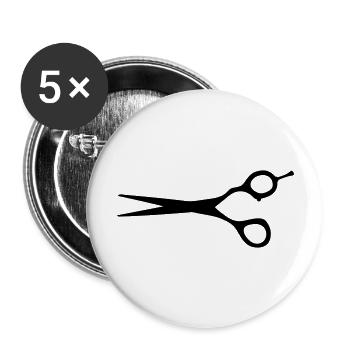 scissors hairdresser hairdresser hairdresser draw - Buttons large 2.2''/56 mm (5-pack) - white - Front