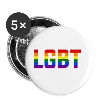 LGBT - Buttons large 2.2''/56 mm (5-pack) - white - Front