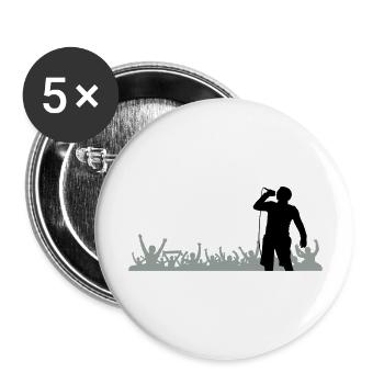 Sänger Band Fans - Buttons groß 56 mm (5er Pack) - Weiß - Vorne