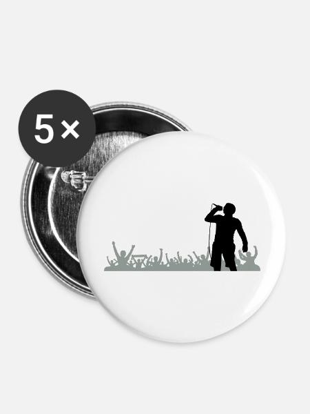 Sänger Band Fans - Buttons groß 56 mm (5er Pack) - Weiß