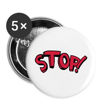 Arrêt permanent reste dicton comique - Lot de 5 grands badges (56 mm) - blanc - Devant