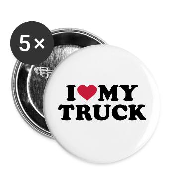 I love my Truck - Buttons large 2.2''/56 mm (5-pack) - white - Front