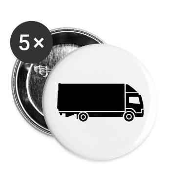LKW - Buttons groß 56 mm (5er Pack) - Weiß - Vorne