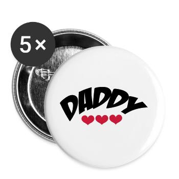 Daddy - Buttons large 2.2''/56 mm (5-pack) - white - Front