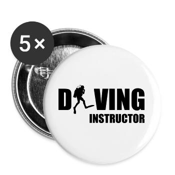 Diving Instructor - Buttons large 2.2''/56 mm (5-pack) - white - Front