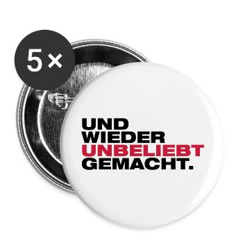 wieder_unbeliebt_gemacht_au2 - Buttons groß 56 mm (5er Pack) - Weiß - Vorne