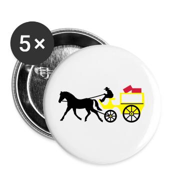 postkutsche post transport - Buttons groß 56 mm (5er Pack) - Weiß - Vorne