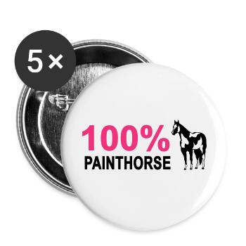 100% Painthorse - Buttons groß 56 mm (5er Pack) - Weiß - Vorne
