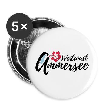 Ammersee Westcoast 3c - Buttons groß 56 mm (5er Pack) - Weiß - Vorne