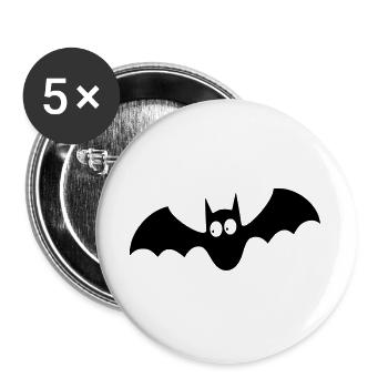 bat 001 - Lot de 5 grands badges (56 mm) - blanc - Devant