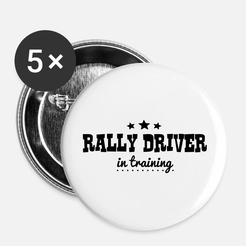 rally driver in training - Buttons large 2.2''/56 mm (5-pack) - white