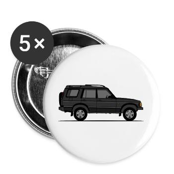 Discovery 2 Black - Buttons large 2.2''/56 mm (5-pack) - white - Front