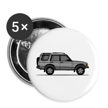 Entdeckung 2 Silber - Buttons groß 56 mm (5er Pack) - Weiß - Vorne