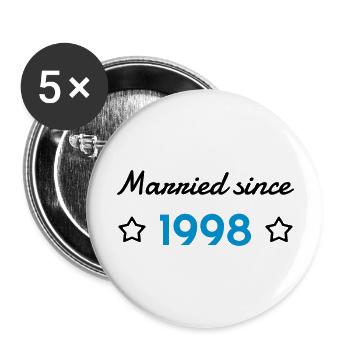 1998 - Birthday Wedding - Marriage - Love - Wife - Buttons large 2.2''/56 mm (5-pack) - white - Front
