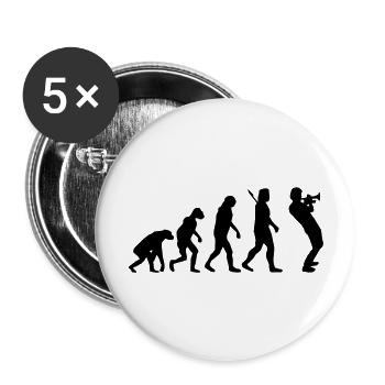 Trompeter - Buttons groß 56 mm (5er Pack) - Weiß - Vorne