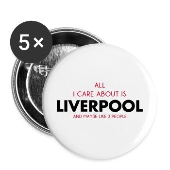 all i care about is liverpool - Buttons large 2.2''/56 mm (5-pack) - white - Front