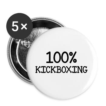 Kickboxing / Kickboxer / Kick Boxing / Kick Boxer - Buttons large 2.2''/56 mm (5-pack) - white - Front