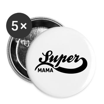 mama - Buttons groß 56 mm (5er Pack) - Weiß - Vorne