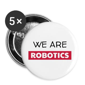 robotique / robot / roboticien / technologie - Lot de 5 grands badges (56 mm) - blanc - Devant
