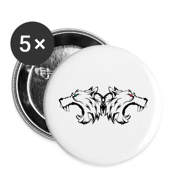 wolf_wildlife_002 - Lot de 5 grands badges (56 mm) - blanc - Devant