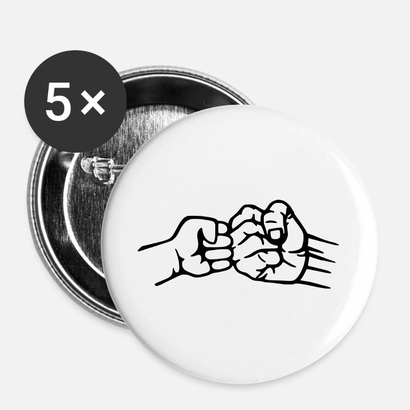 Vater und Sohn - Buttons groß 56 mm (5er Pack) - Weiß