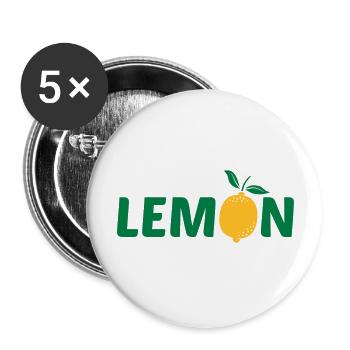 Création de logo LEMON - Lot de 5 grands badges (56 mm) - blanc - Devant