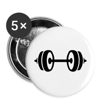 hantel icon - Buttons groß 56 mm (5er Pack) - Weiß - Vorne