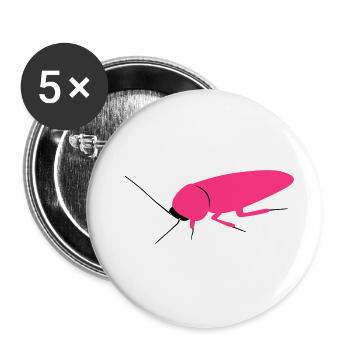 kakerlake - Buttons groß 56 mm (5er Pack) - Weiß - Vorne